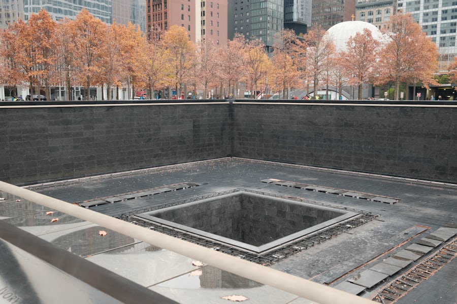 9/11 Memorial plaza and reflecting pool, World Trade Center site